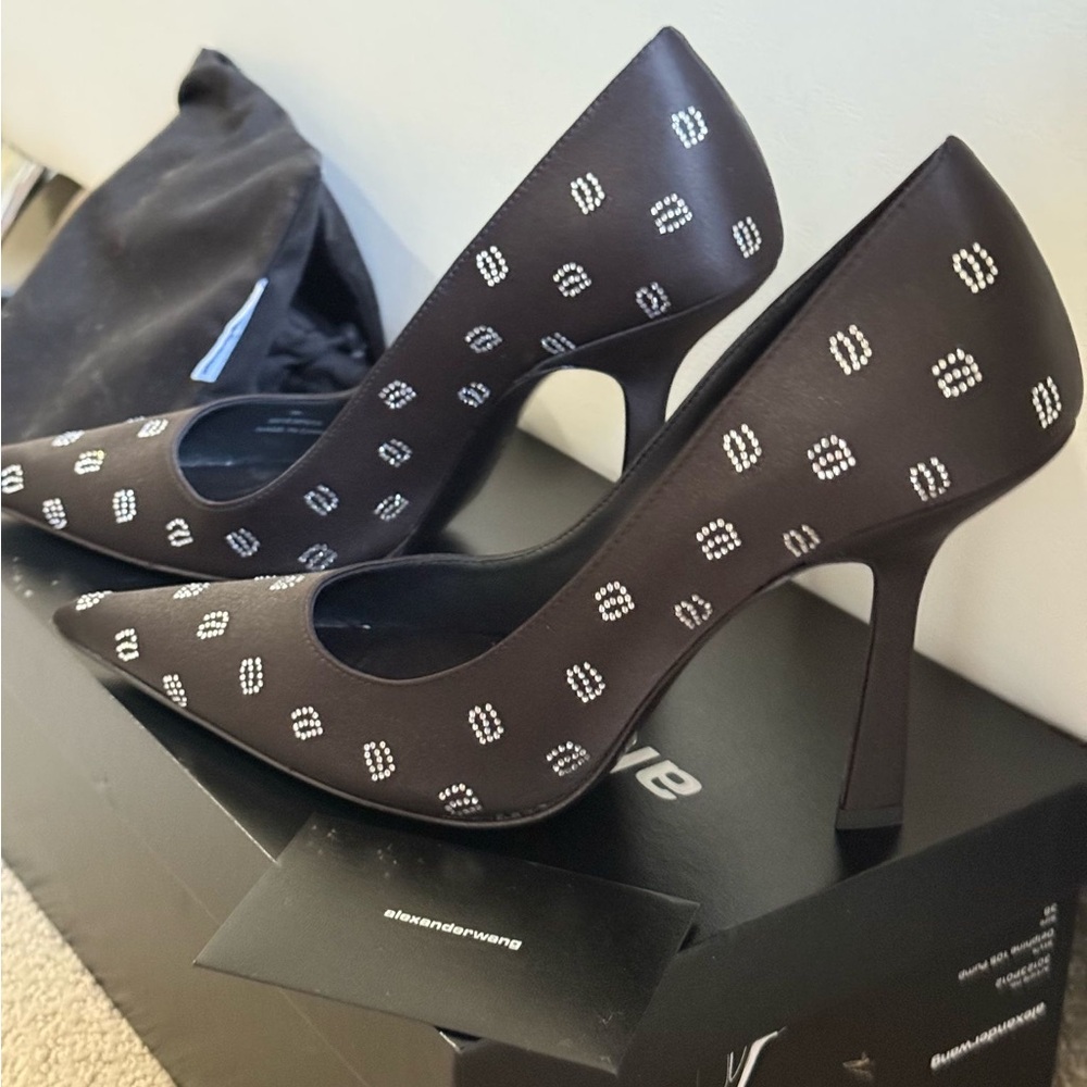 Heels for women, Black shoes Alexander Wang Black Patterned Women's Heels
